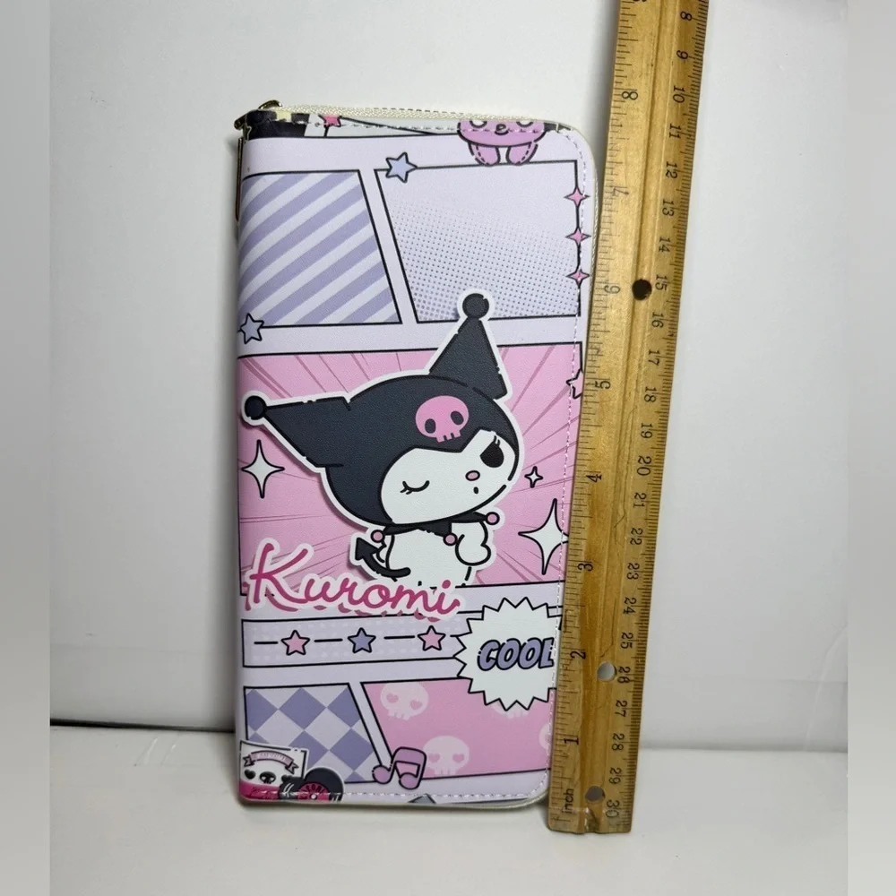 Pink and White Kuromi zipper wallet NWT Hello Kitty Friends
